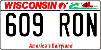 WI license plate 609RON