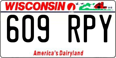 WI license plate 609RPY