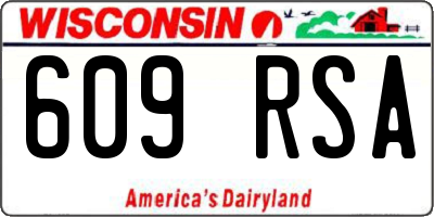 WI license plate 609RSA