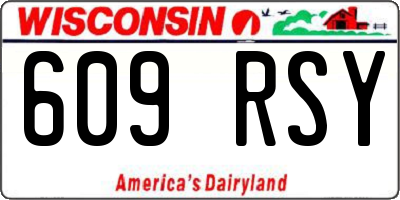 WI license plate 609RSY