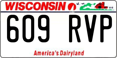 WI license plate 609RVP