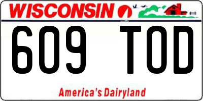 WI license plate 609TOD