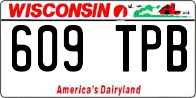 WI license plate 609TPB