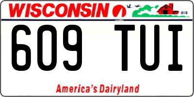 WI license plate 609TUI