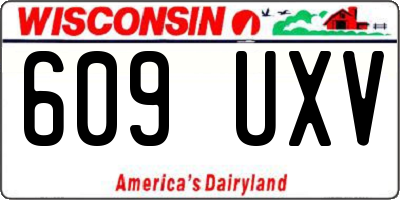 WI license plate 609UXV