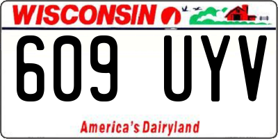 WI license plate 609UYV