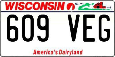 WI license plate 609VEG