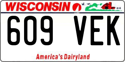 WI license plate 609VEK