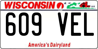 WI license plate 609VEL