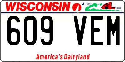 WI license plate 609VEM
