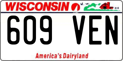 WI license plate 609VEN