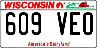 WI license plate 609VEO