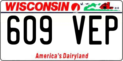 WI license plate 609VEP