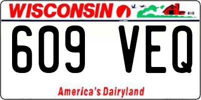 WI license plate 609VEQ