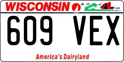 WI license plate 609VEX
