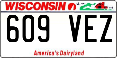 WI license plate 609VEZ