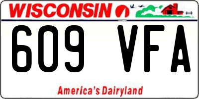 WI license plate 609VFA