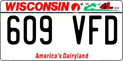 WI license plate 609VFD