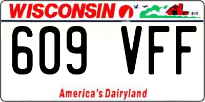 WI license plate 609VFF