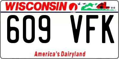 WI license plate 609VFK