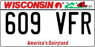 WI license plate 609VFR