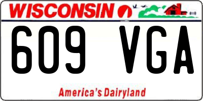 WI license plate 609VGA