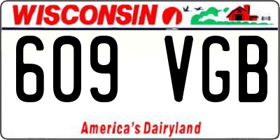 WI license plate 609VGB