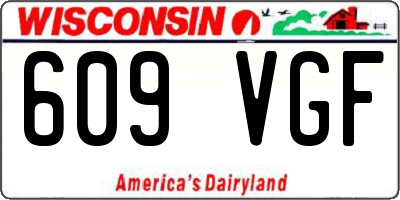 WI license plate 609VGF