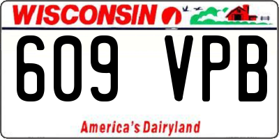 WI license plate 609VPB