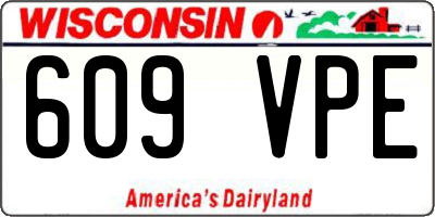 WI license plate 609VPE