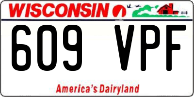 WI license plate 609VPF