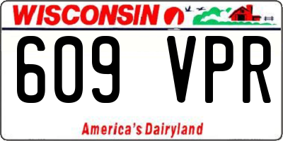 WI license plate 609VPR