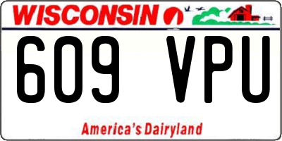 WI license plate 609VPU