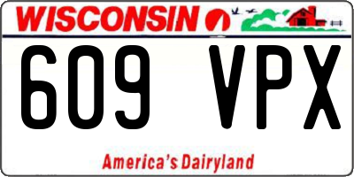 WI license plate 609VPX