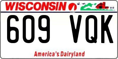 WI license plate 609VQK