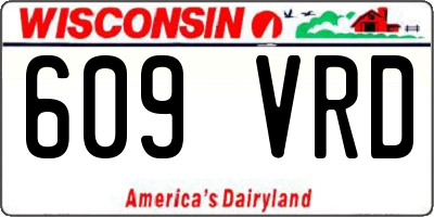 WI license plate 609VRD