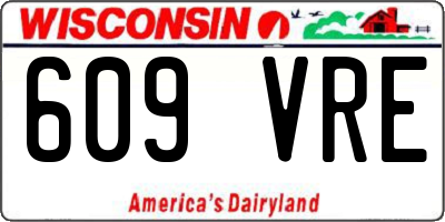 WI license plate 609VRE