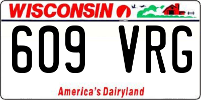 WI license plate 609VRG