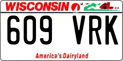 WI license plate 609VRK