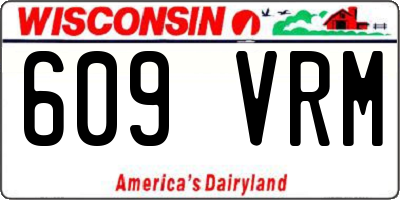 WI license plate 609VRM