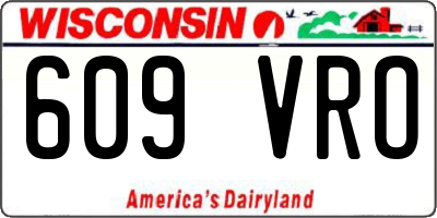 WI license plate 609VRO