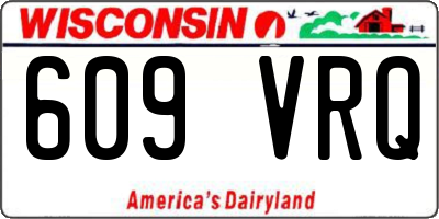 WI license plate 609VRQ