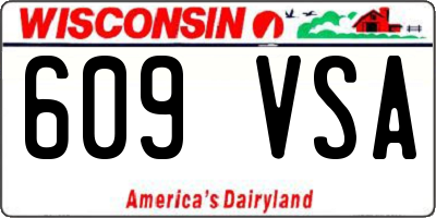 WI license plate 609VSA