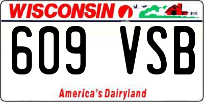 WI license plate 609VSB