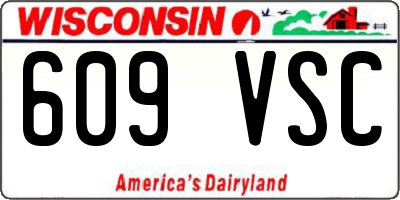 WI license plate 609VSC