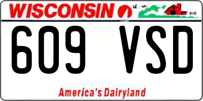 WI license plate 609VSD