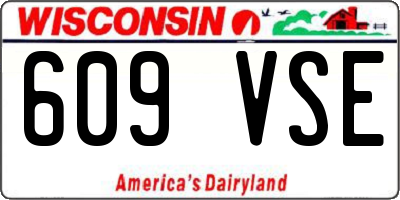 WI license plate 609VSE