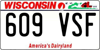 WI license plate 609VSF