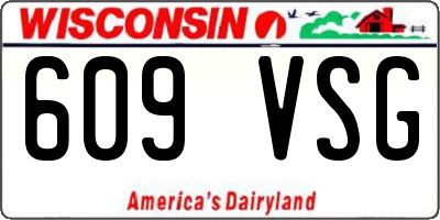 WI license plate 609VSG