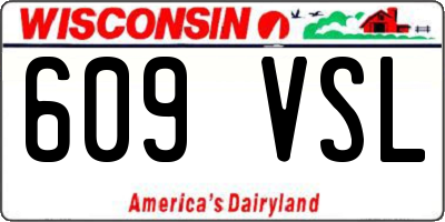 WI license plate 609VSL